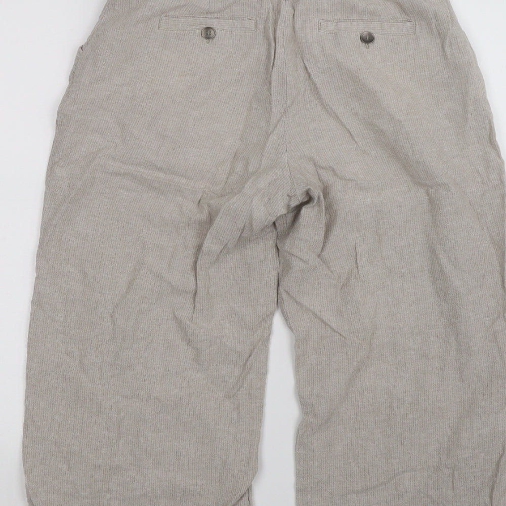 Womens UK Size 10 Soon Regular Fit Cropped Beige Trousers