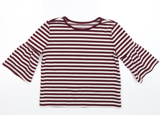 Gap Womens Red Striped Pullover Jumper Size XS - frill sleeve