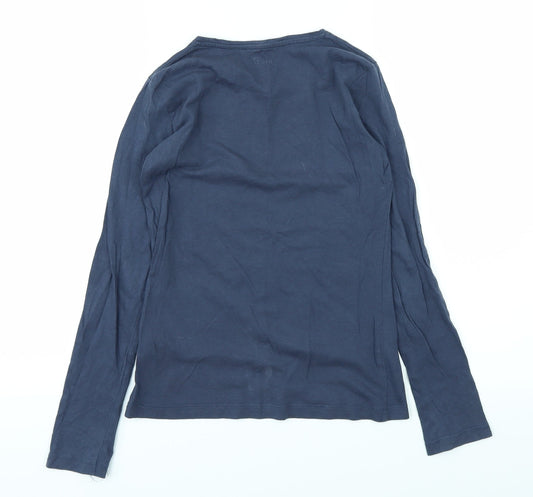 Back view of Abcd R girls’ blue basic t-shirt, size 12, years
