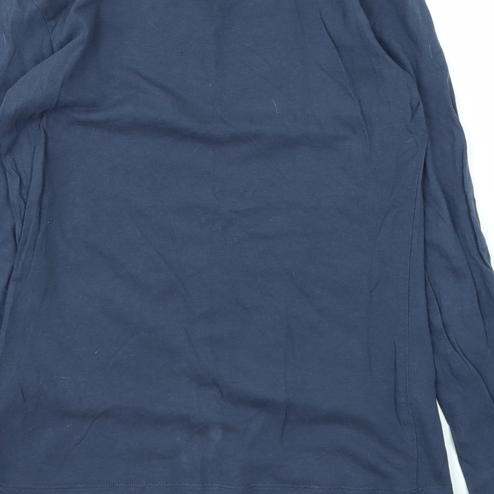 Brand and care label for Abcd R girls’ blue basic t-shirt, size 12, years