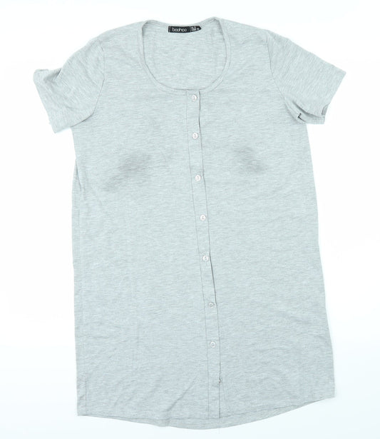 Womens UK Size 10 Boohoo Grey Basic T-Shirt