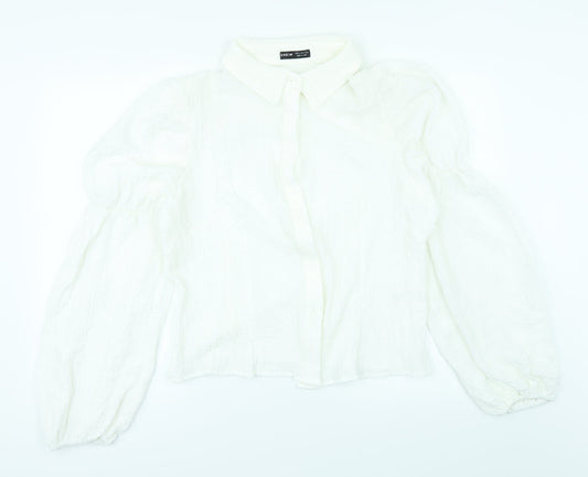 SheIn Womens White Cardigan Jumper Size XL