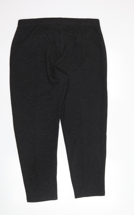 NEXT Womens Black Argyle/Diamond Trousers Size 16 L25 in