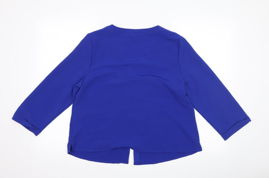 Womens UK Size 14 New Look Blue Basic Button-Up