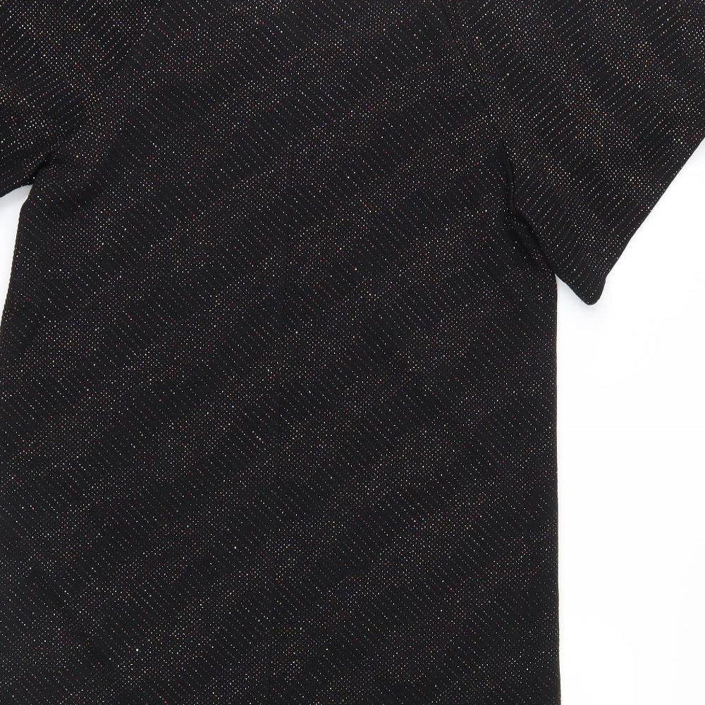 Brand and care label for George women’s black t-shirt dress, size UK 8