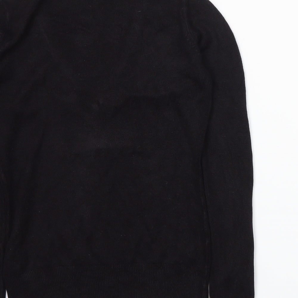 Brand and care label for MK One women’s black knit jumper, size S
