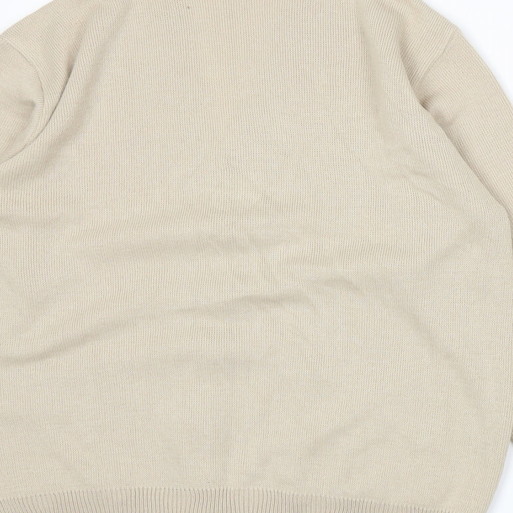 Perry Gold Womens Beige Knit Cardigan Jumper Size XL