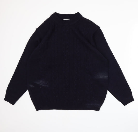 Additional front view of Classics women’s blue knit jumper, size UK 16