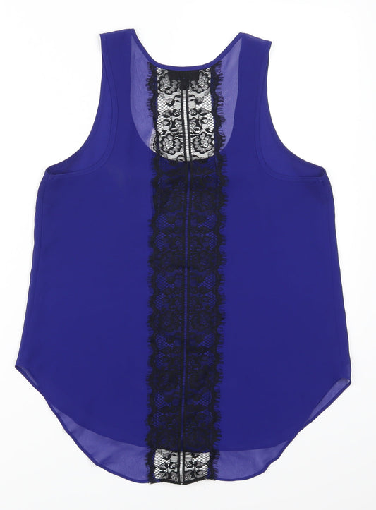 Womens UK Size 8 Topshop Blue Basic Tank