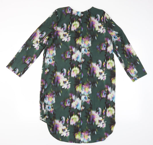Topshop Womens Green Floral Shift Size 10