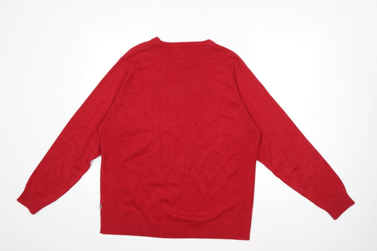 Morley Mens Red Knit Pullover Jumper Size M