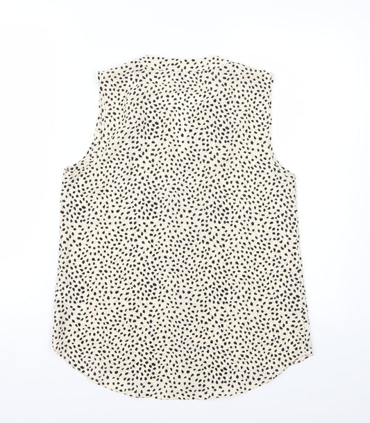 Primark Womens Beige Animal Print Basic Blouse Size 10