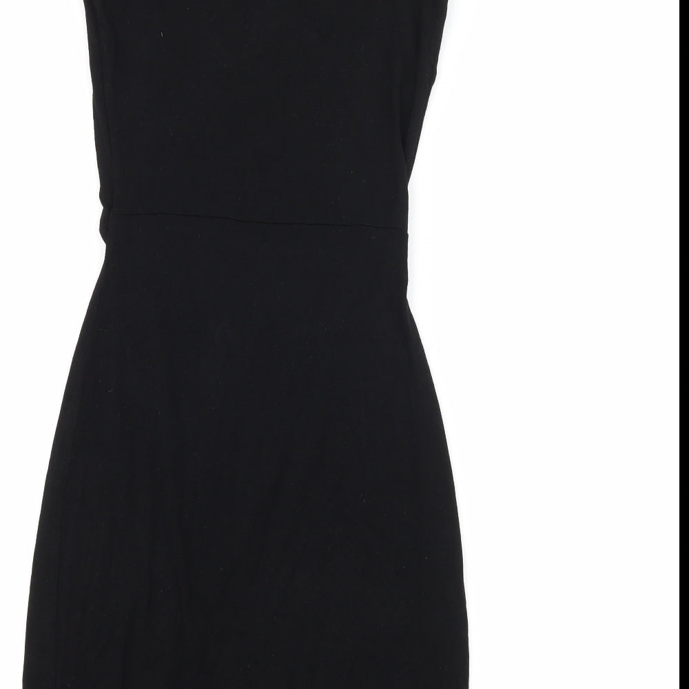 Boohoo Womens Black Jersey Bodycon Size 10 - Cut out front