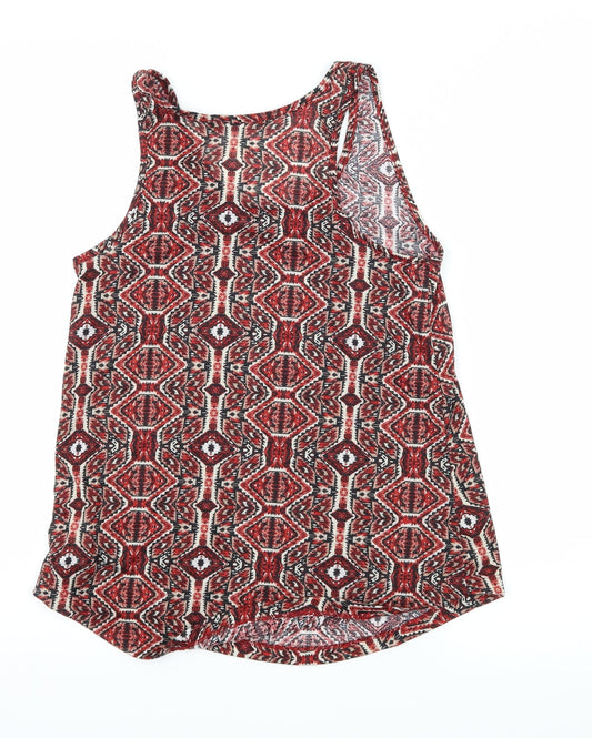 Atmosphere Womens Red Geometric Jersey Camisole Tank Size 6