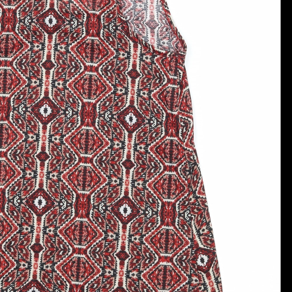 Atmosphere Womens Red Geometric Jersey Camisole Tank Size 6