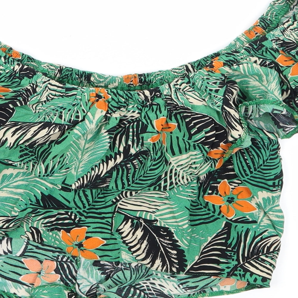 Womens UK Size 6 New Look Green Basic Blouse