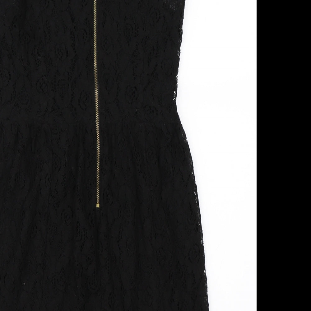 Brand and care label for Glamorous women’s black skater dress, size UK 8