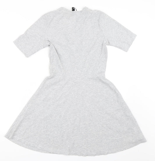 H&M Womens Grey Skater Dress Size 34