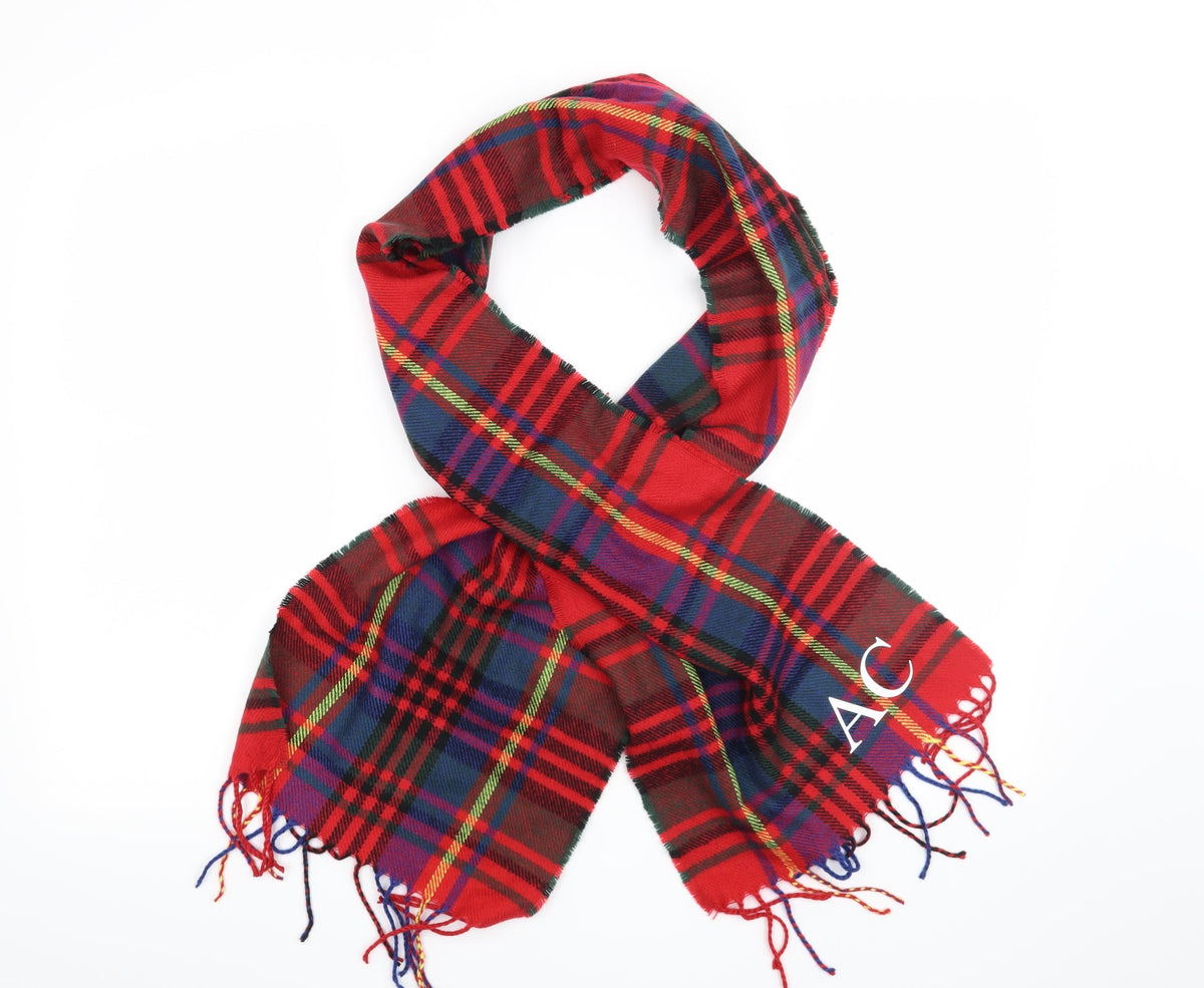 Front view of Beechfield women’s red check scarf - ac