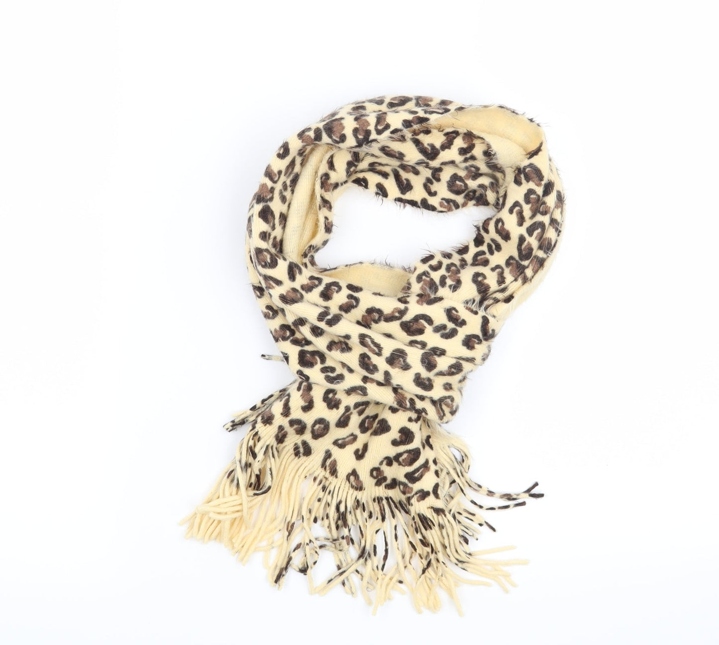 Preworn Womens Beige Animal Print Scarf