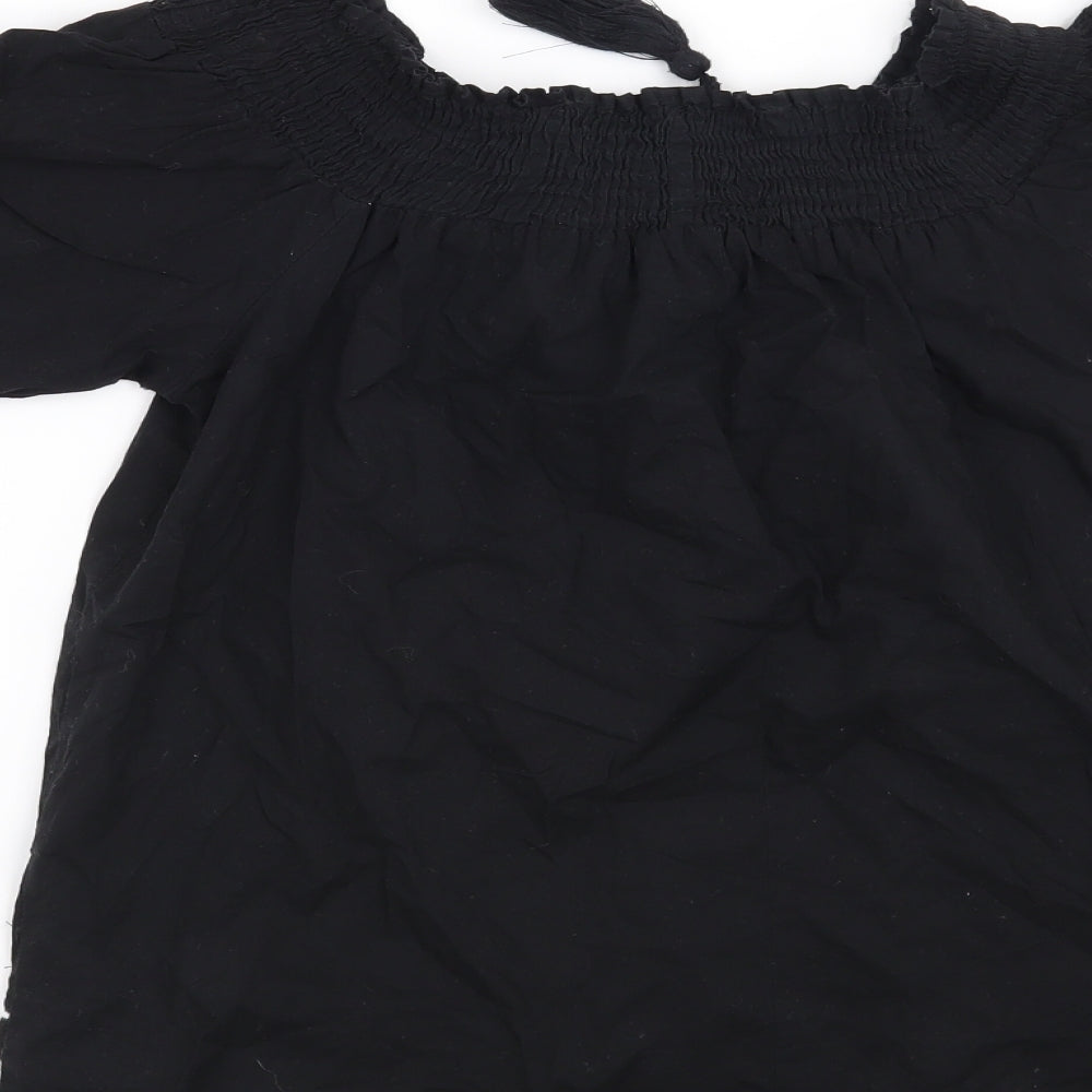 Primark Womens Black Floral Basic Blouse Size 6