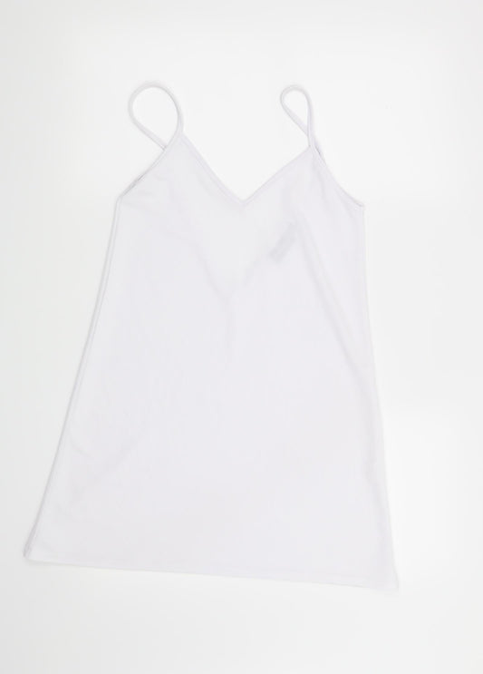 Additional front view of PRETTYLITTLETHING women’s white skater dress, size UK 6