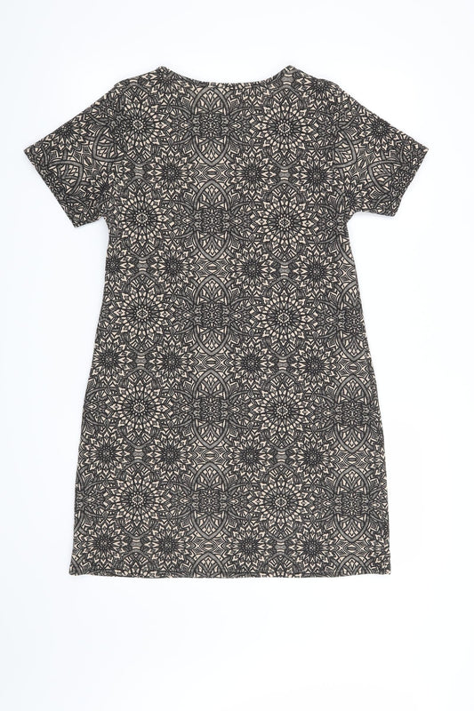 Boohoo Womens Black Geometric Bodycon Size 10