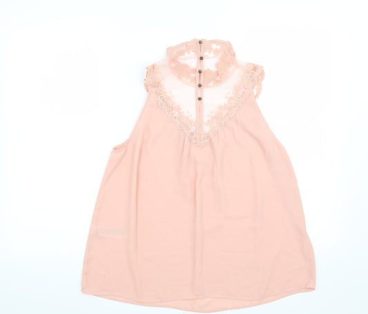 FOREVER 21 Womens Pink Floral Basic Blouse Size S