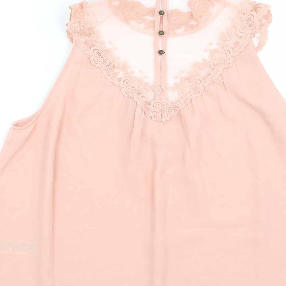 FOREVER 21 Womens Pink Floral Basic Blouse Size S