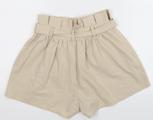 PRETTYLITTLETHING Womens Beige   Hot Pants Shorts Size 4