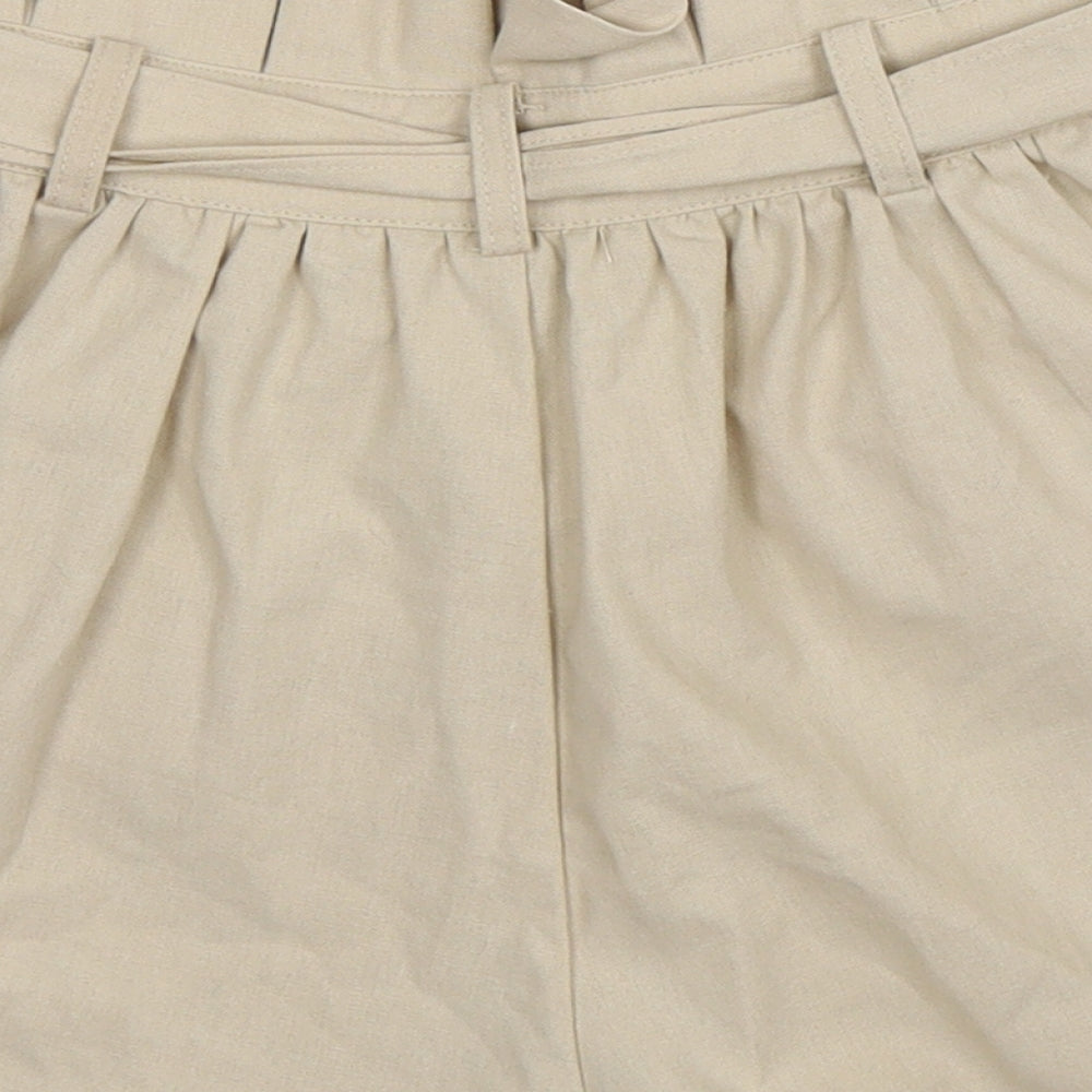 PRETTYLITTLETHING Womens Beige Hot Pants Shorts Size 4