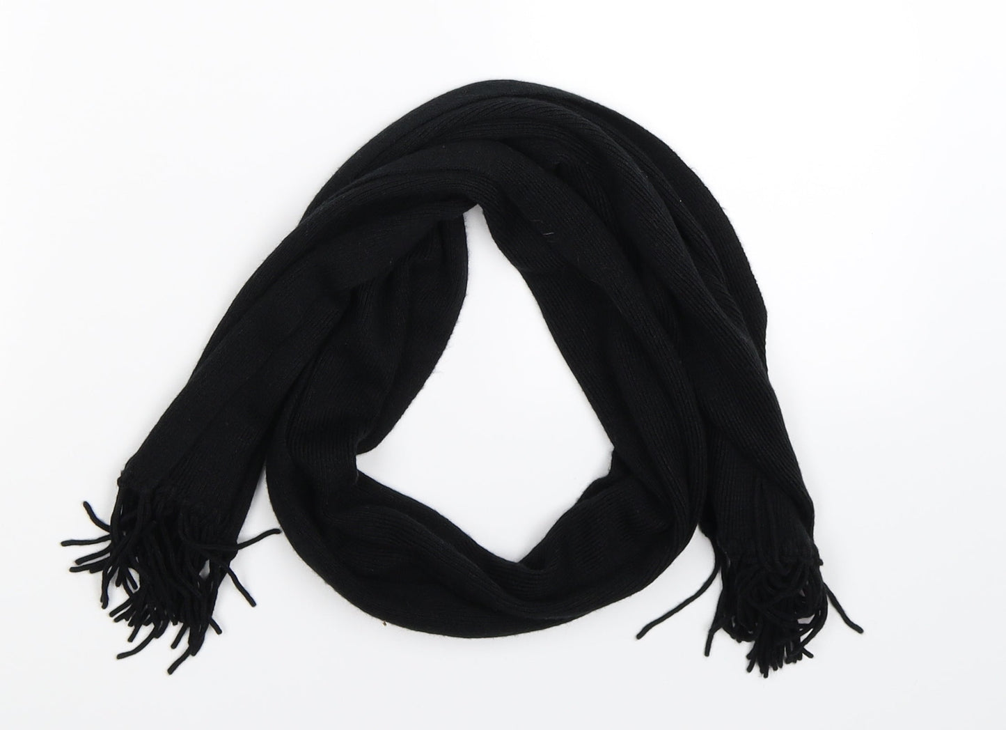 Preworn Unisex Black Knit Scarf