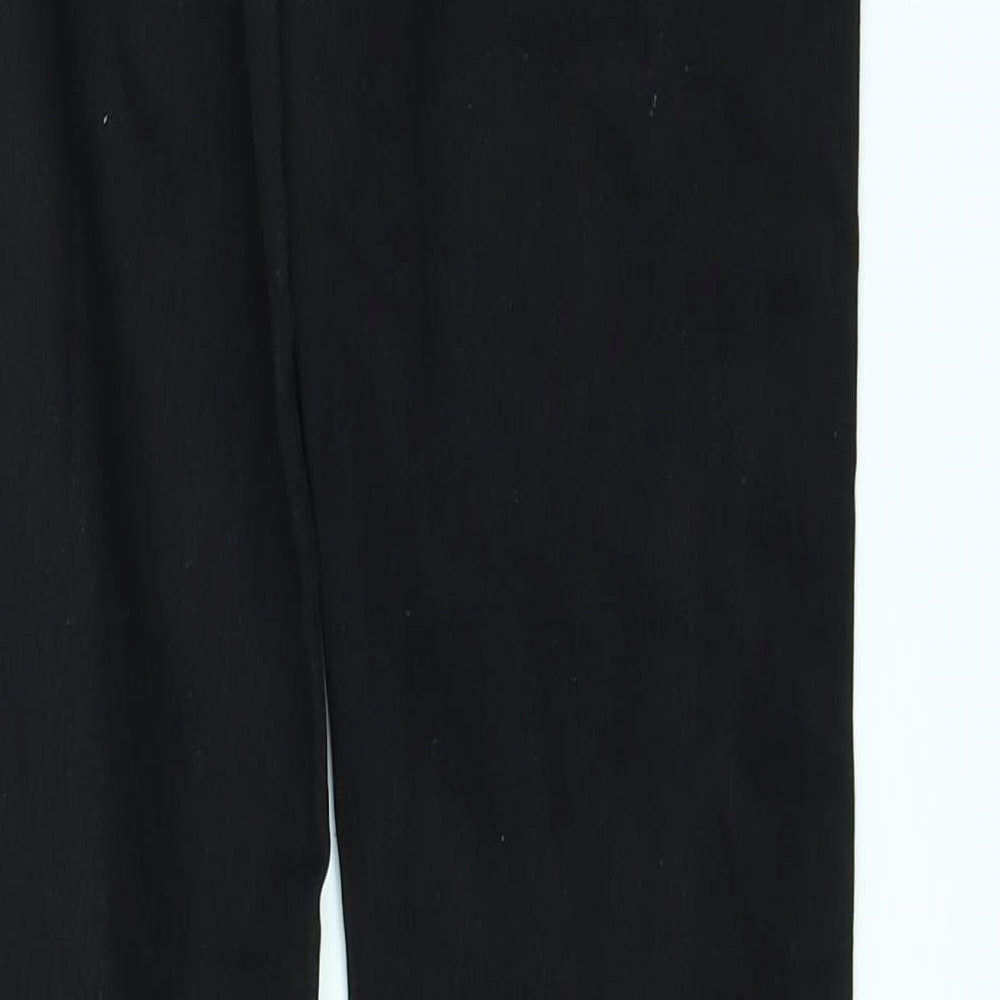 Brand and care label for Denim & Co. women’s black denim jegging jeans, size UK 8, 30-inch leg