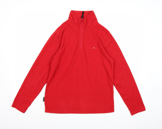 Additional front view of Granite Outdoors women’s red fleece jacket, size S