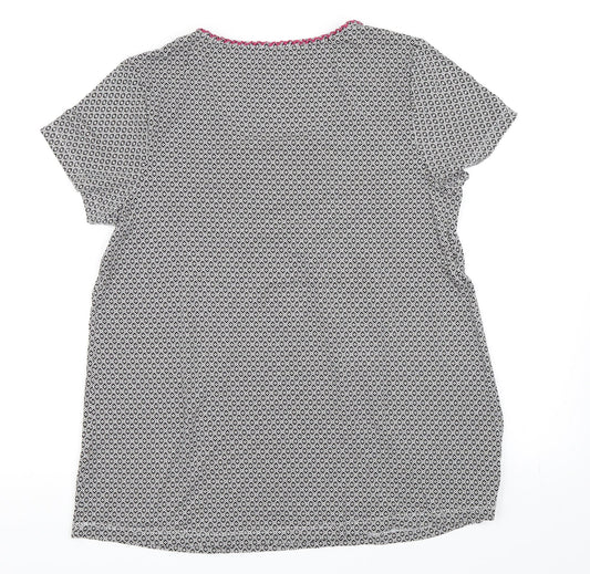 George Womens Black Geometric Basic T-Shirt Size 12