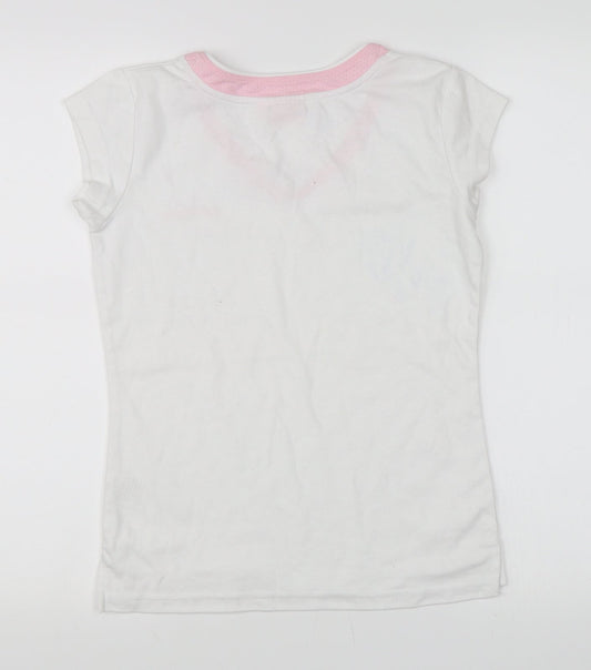 LA Gear Womens White Basic T-Shirt Size 10