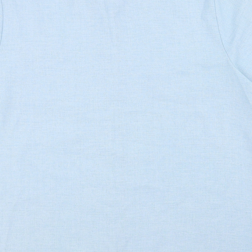 Direction Womens Blue Houndstooth Basic Button-Up Size 22
