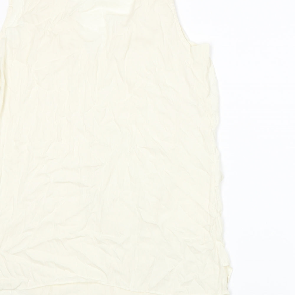 Womens UK Size M FOREVER 21 Ivory Basic Tank