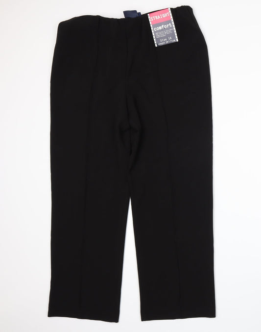 Womens UK Size 16 Isle Regular Fit Black Trousers