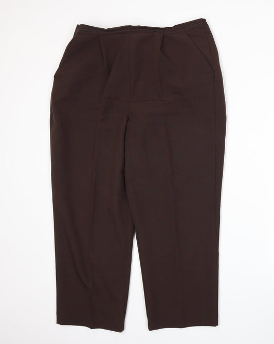 Womens UK Size 18 BM Regular Fit Brown Trousers