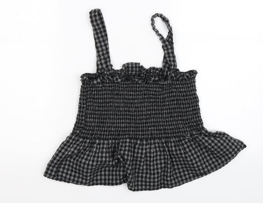 FOREVER 21 Womens Grey Check Cropped Tank Size L