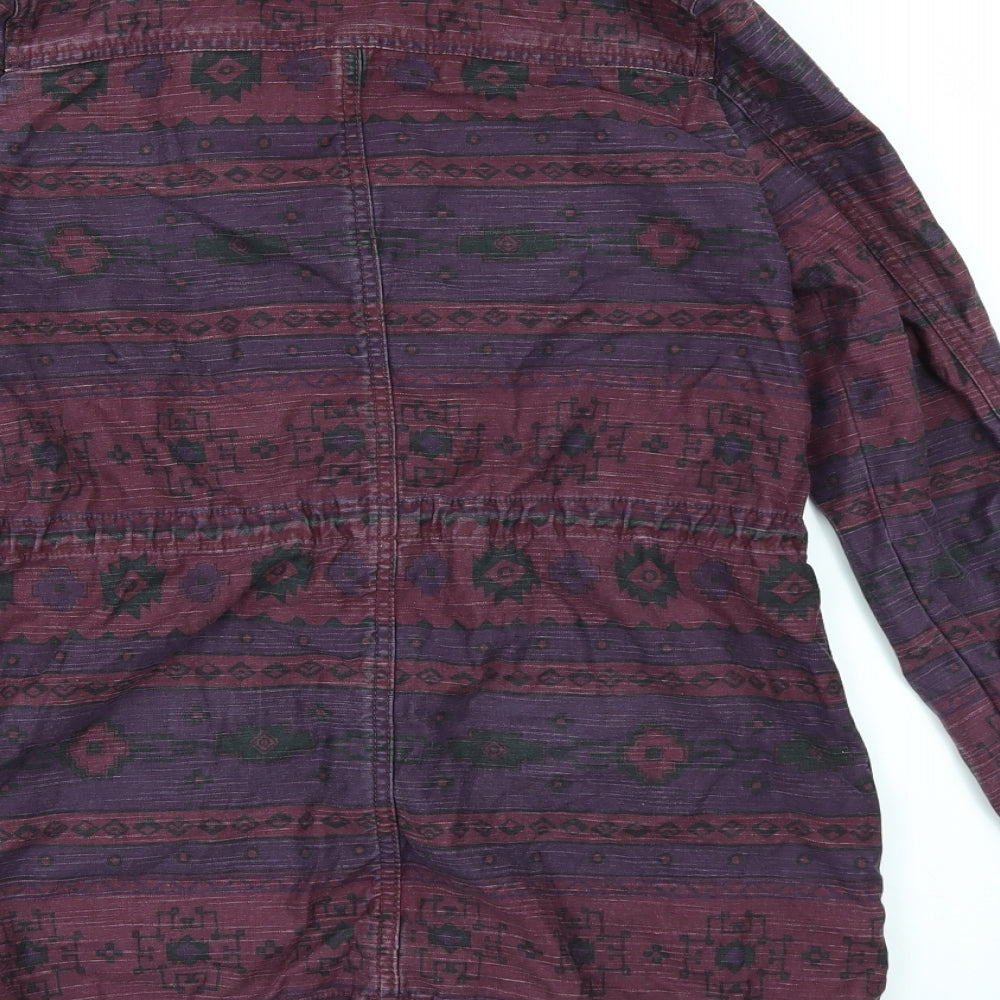 Brand and care label for Divided by H&M women’s multicoloured geometric jacket, size UK 8