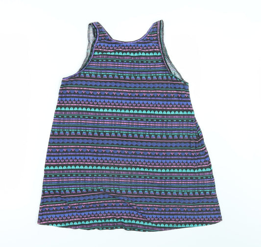 Primark Womens Multicoloured Geometric Basic T-Shirt Size 6