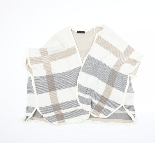 New Look Womens White Check Wrap Jumper One Size