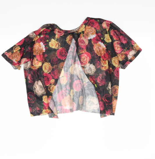 ASOS Womens Black Floral Basic Blouse Size 10