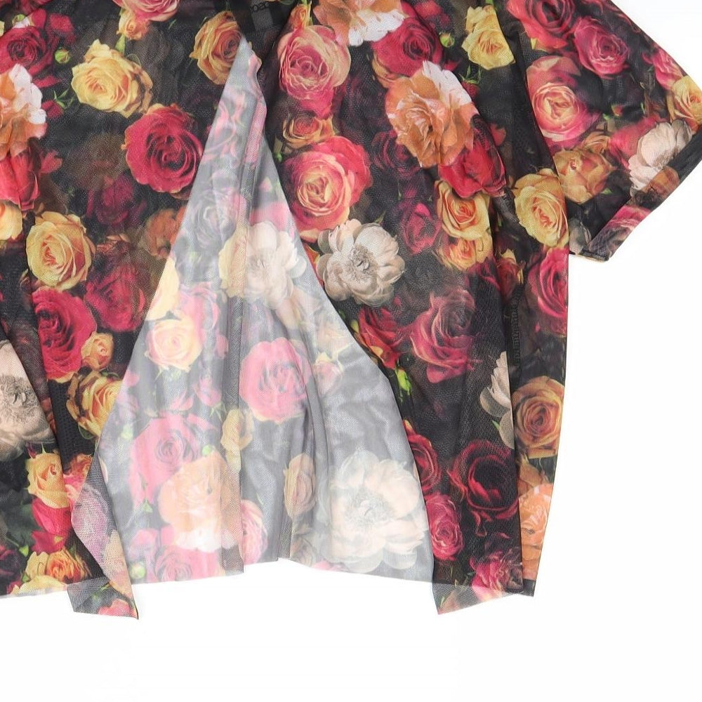 ASOS Womens Black Floral Basic Blouse Size 10