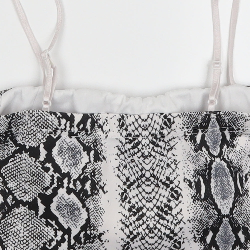 Cameo Rose Womens Grey Animal Print Cropped Tank Size 10