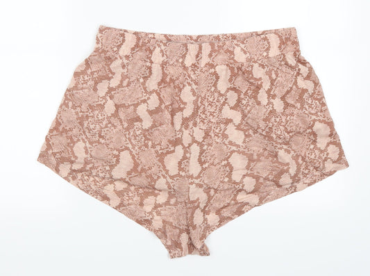 H&M Womens Pink Animal Print Mom Shorts Size M