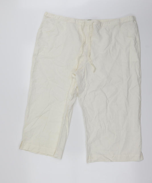 Preworn Womens Ivory Cropped Trousers Size 34 in L20 in