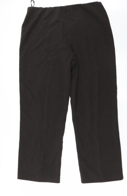 Back view of Autonomy women’s brown trousers, size UK 14, 21-inch leg